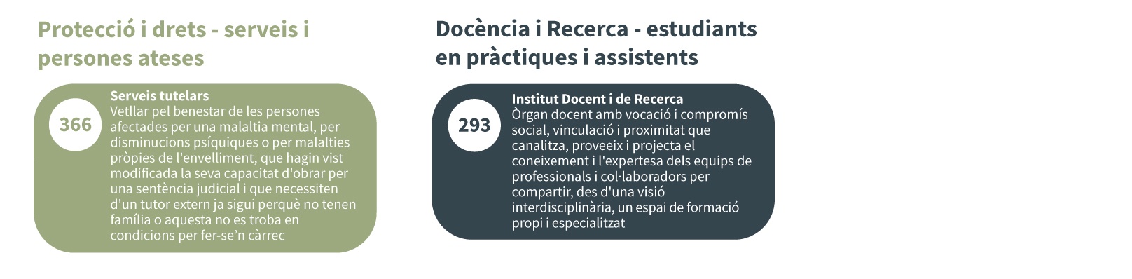 Protecció i drets / Docència i recerca - serveis i persones ateses